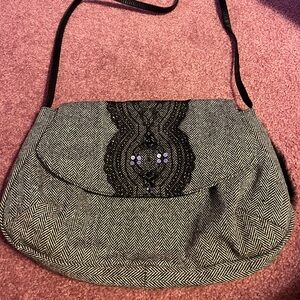 Chic Black and Gray Women's Shoulder Bag